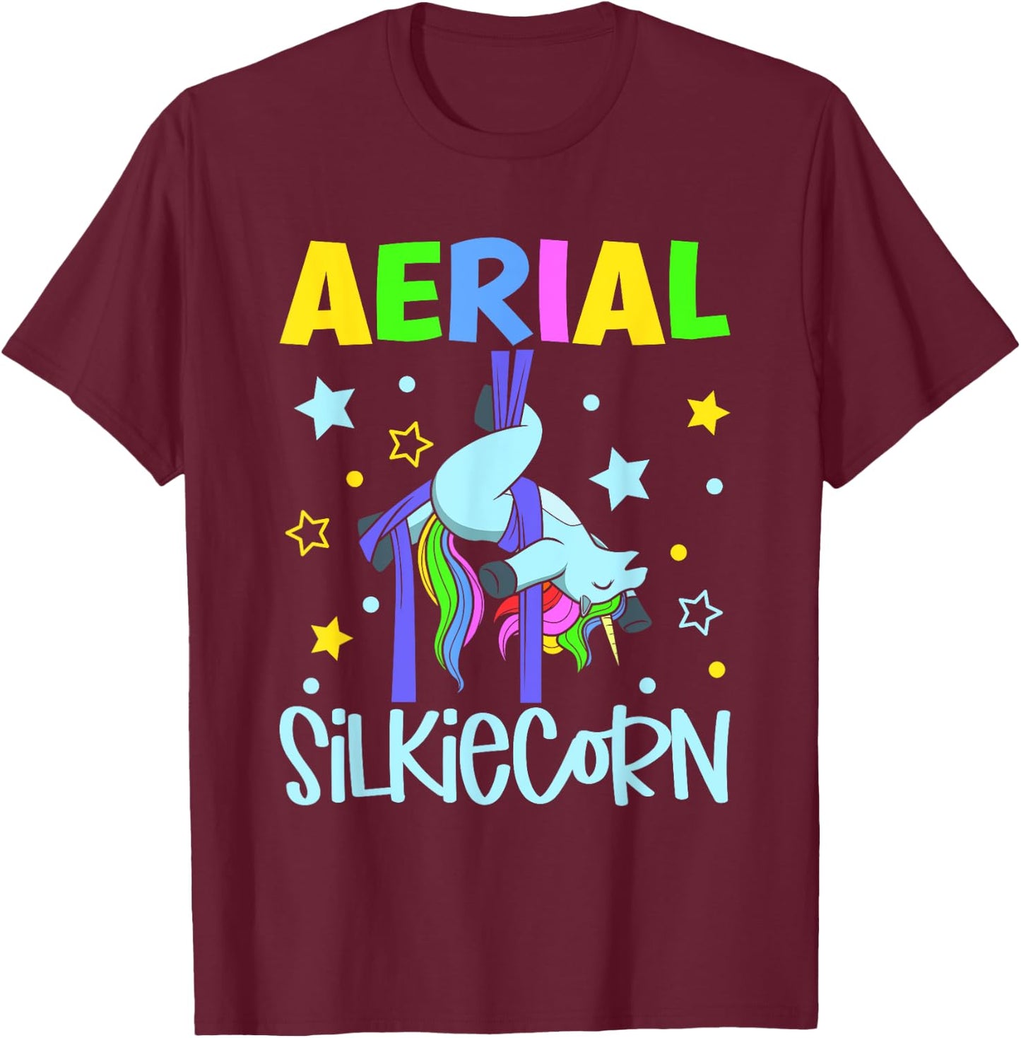 Aerial Silkiecorn - Aerial Silks T-Shirt - T-Shirt | Maroon