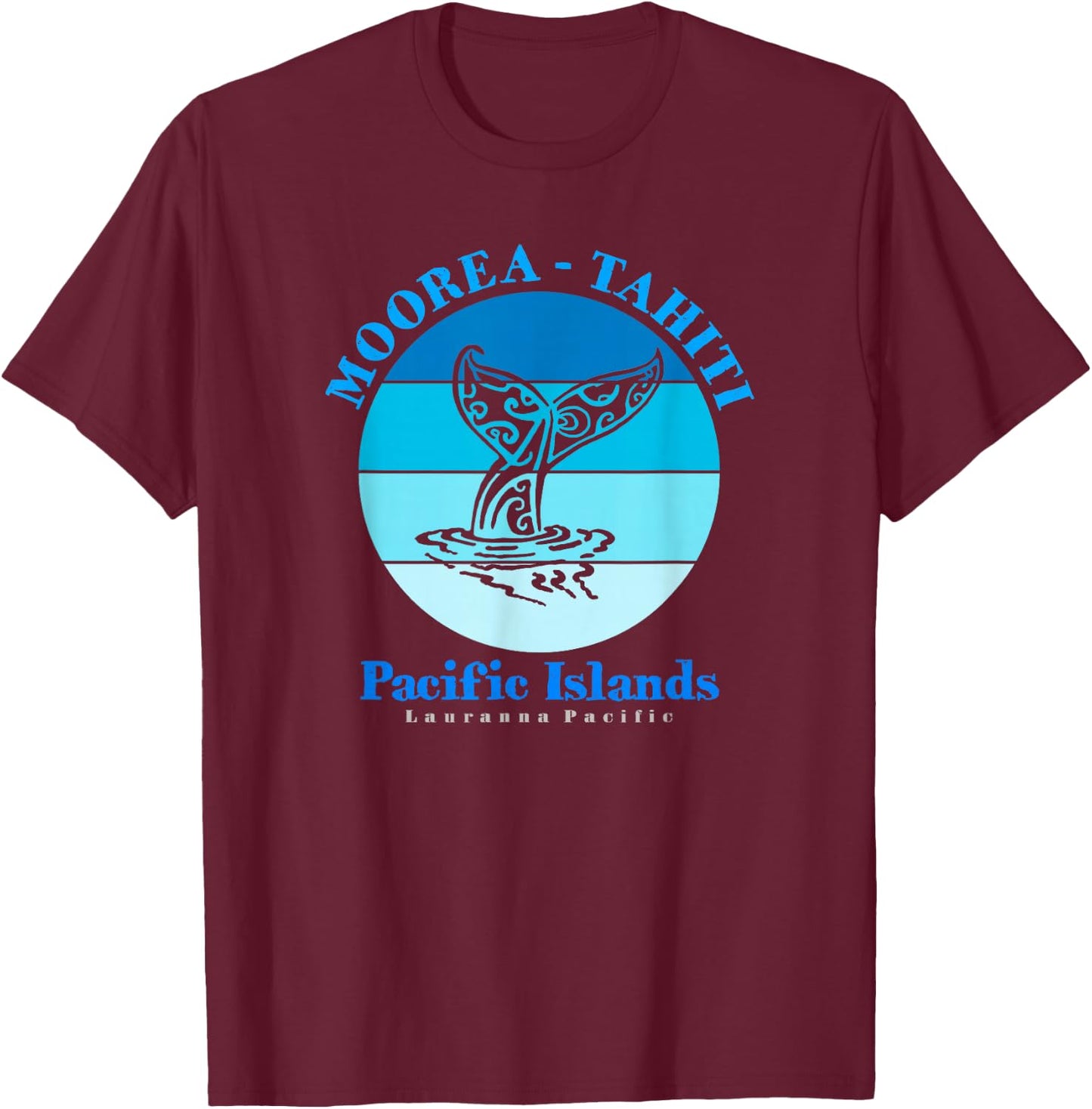 Whale Tail Moorea Tahiti Ocean T-Shirt - T-Shirt | Maroon