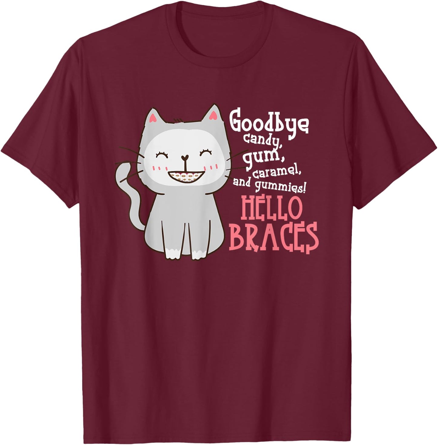 Orthodontist Animal Braces Boys Girls Kids Getting Braces T-Shirt - T-Shirt | Maroon