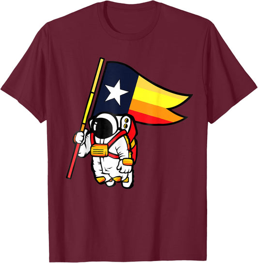 Houston Space City Astronaut T-Shirt - T-Shirt | Maroon