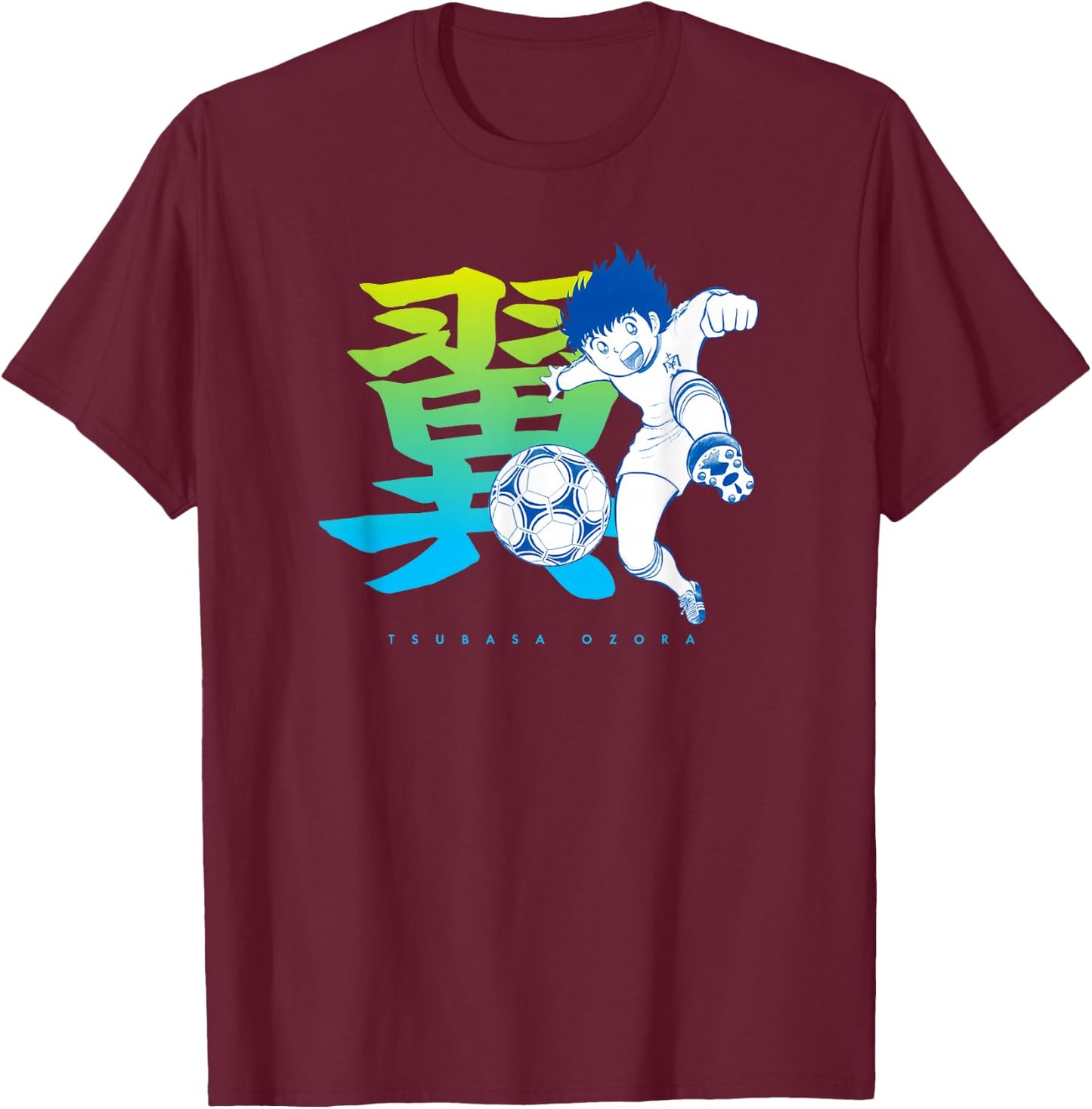 Captain Tsubasa Tsubasa Ozora (Kick) T-Shirt - T-Shirt | Maroon