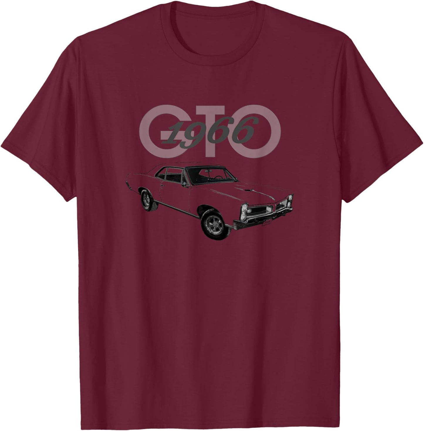 AMERICAN MUSCLE CARS,1966 GTO, CLASSIC CARS, CAR GUYS, 1960s T-Shirt - T-Shirt | Maroon
