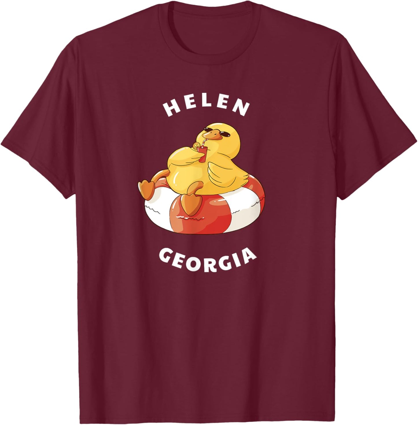 Helen Georgia Chattahoochee River Tubing GA Vacation T-Shirt - T-Shirt | Maroon