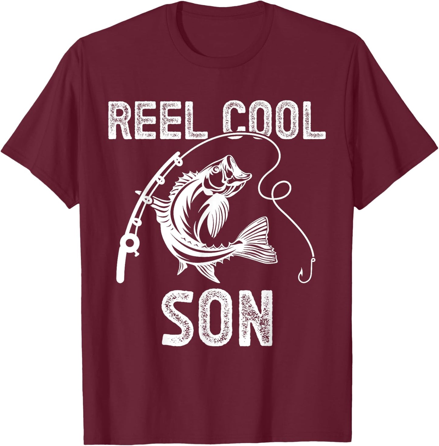 Reel Cool Son Fishing for Fisherman Father's Day T-Shirt - T-Shirt | Maroon