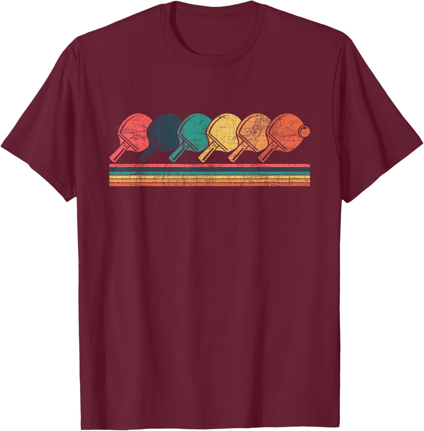 Retro Table Tennis - Tournament Player Ping Pong Enthusiast T-Shirt - T-Shirt | Maroon