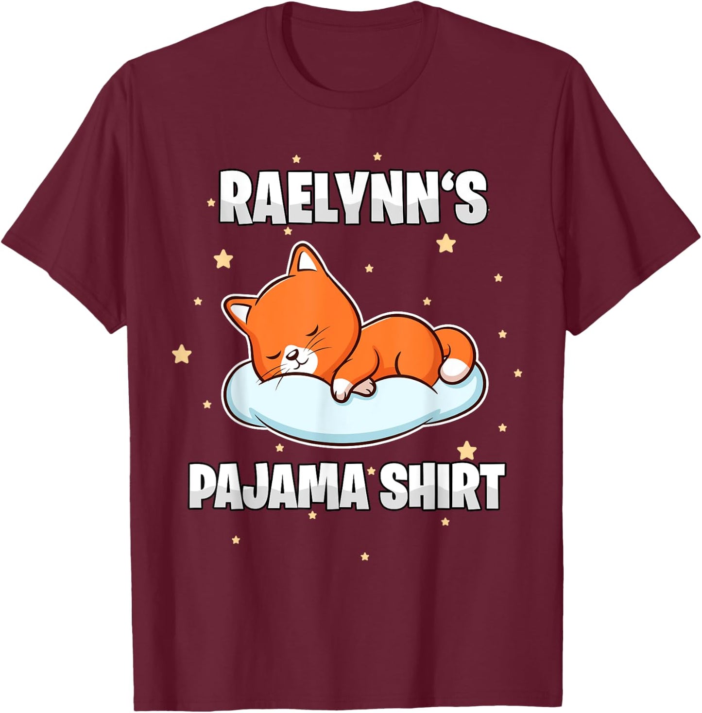 Raelynn's Pajama Shirt - Personalized Sleeping T-Shirt - T-Shirt | Maroon