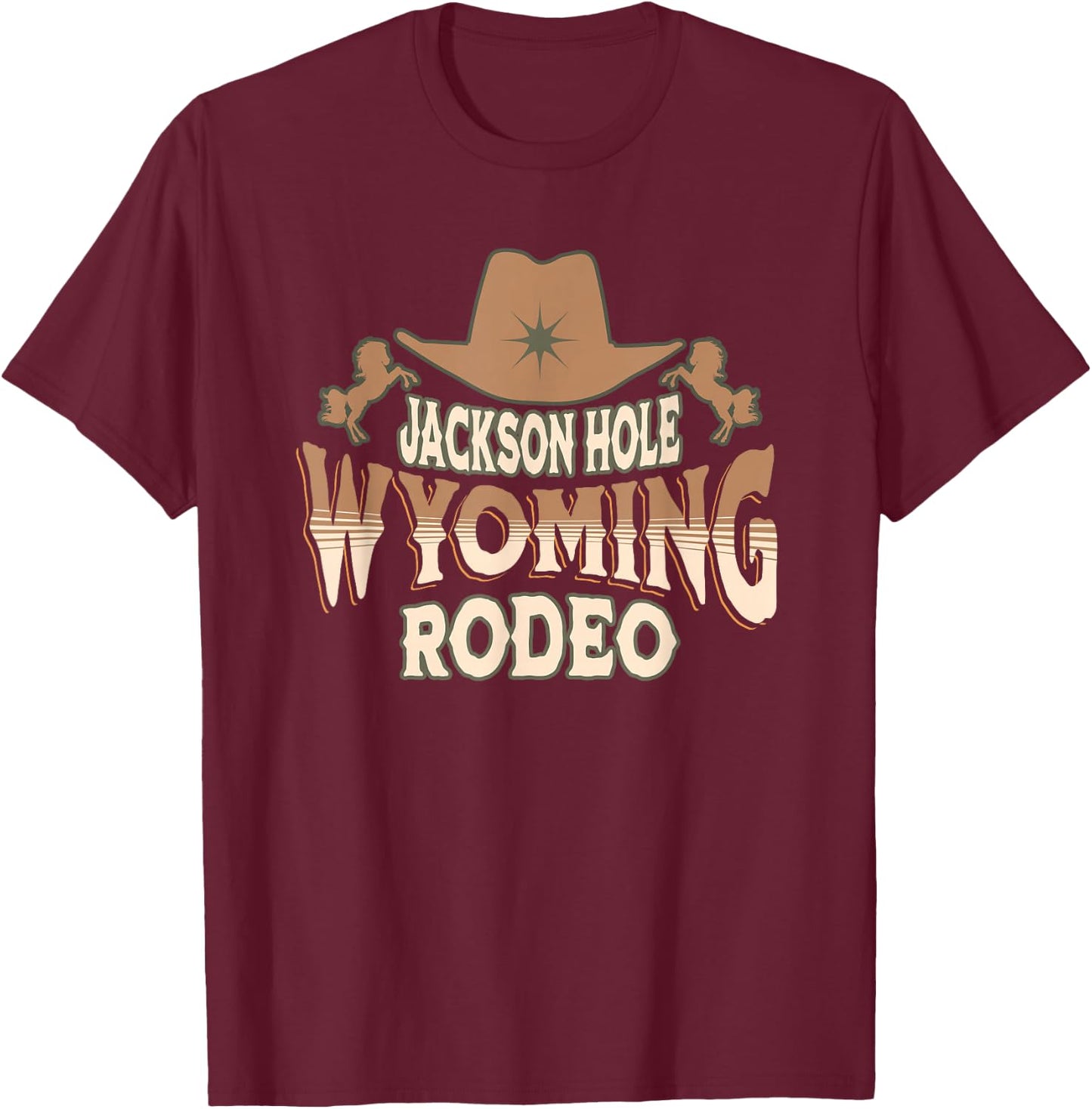 Jackson Hole Rodeo Wyoming T-Shirt - T-Shirt | Maroon
