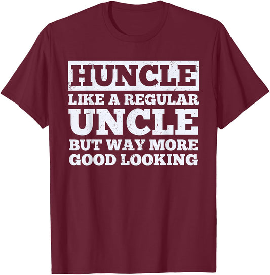 Funny Uncle Design Best Uncle Male Relative Lovers T-Shirt - T-Shirt | Maroon