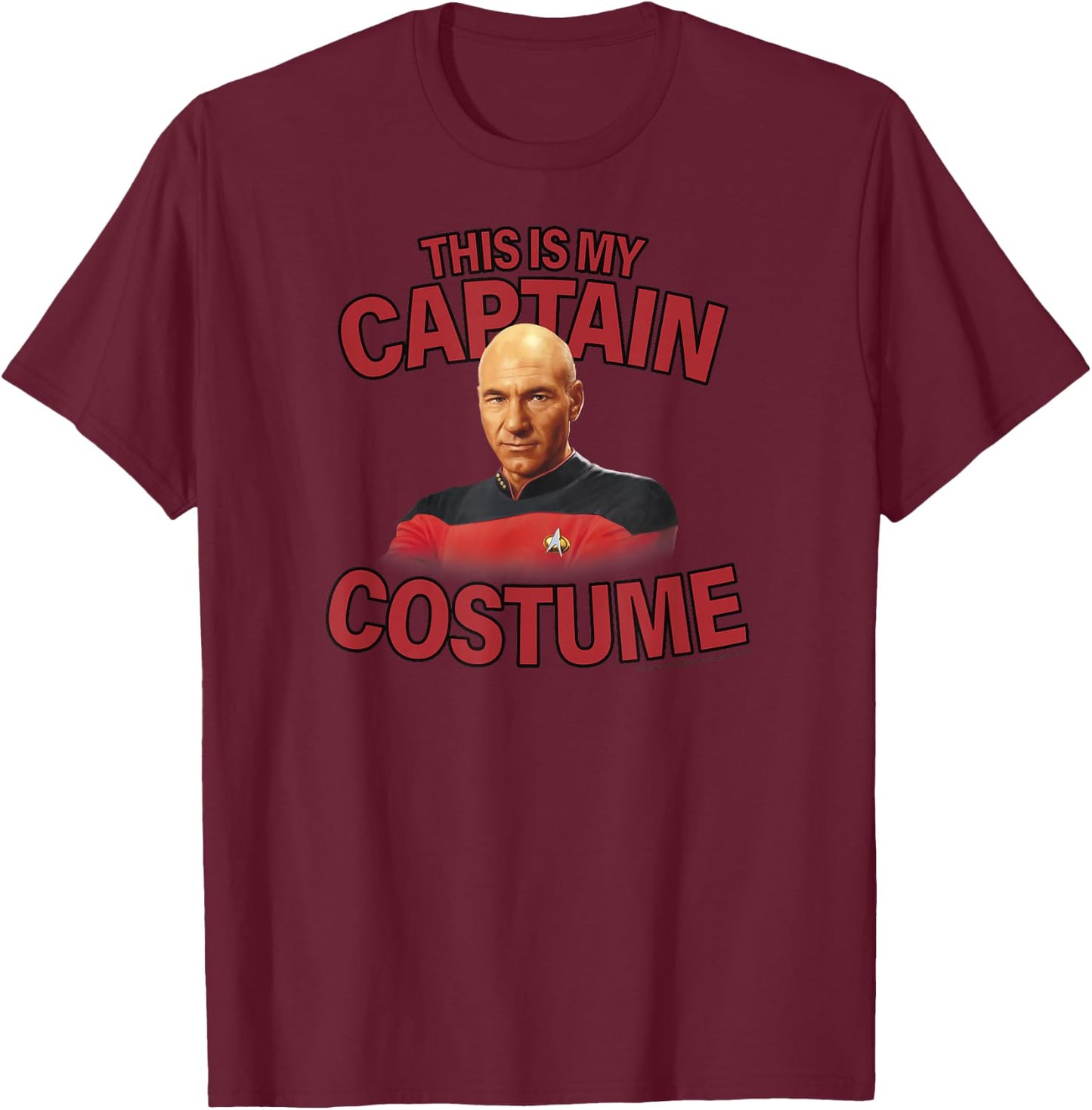 Star Trek Halloween This Is My Captain Costume T-Shirt - T-Shirt | Maroon