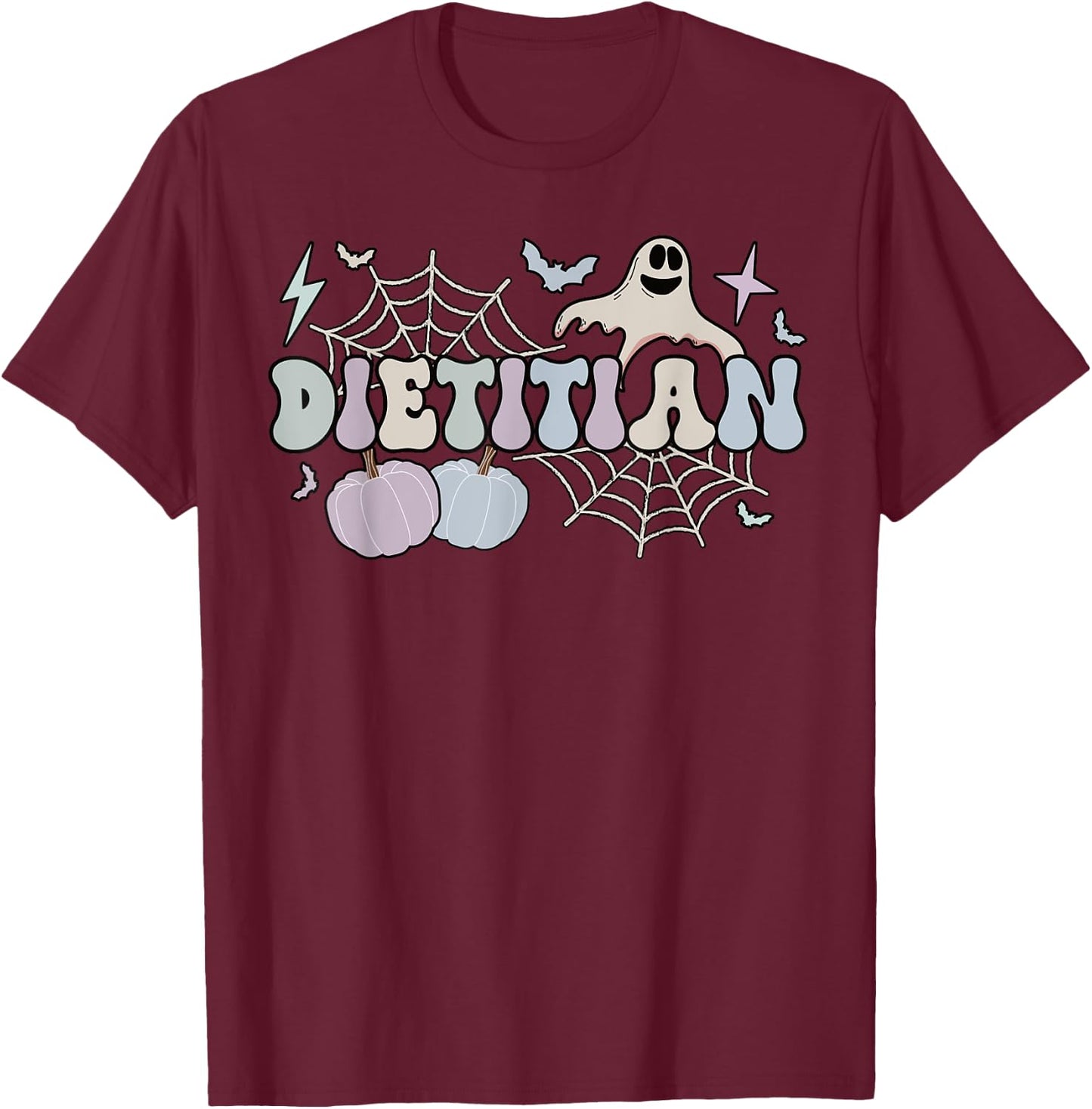 Spooky Dietitian Halloween Dietetics T-Shirt - T-Shirt | Maroon
