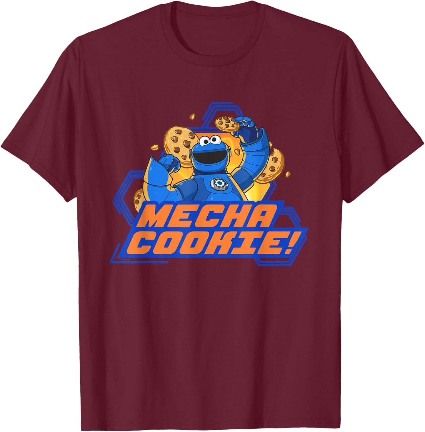Sesame Street Mecha Builders Mecha Cookie! T-Shirt - T-Shirt | Maroon
