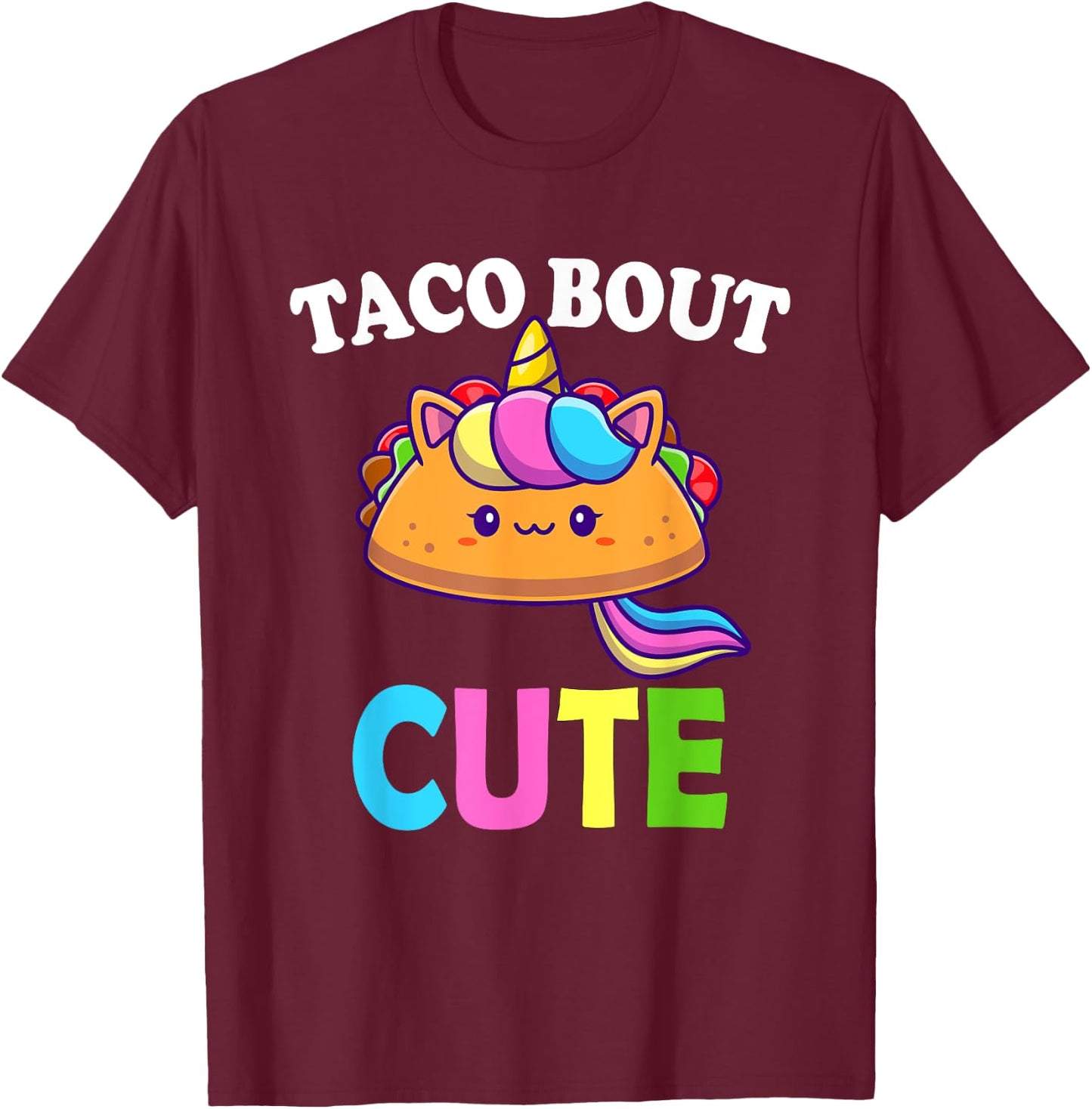 Funny Taco Lover TACO BOUT CUTE Girl Boy Kids Toddlers T-Shirt - T-Shirt | Maroon