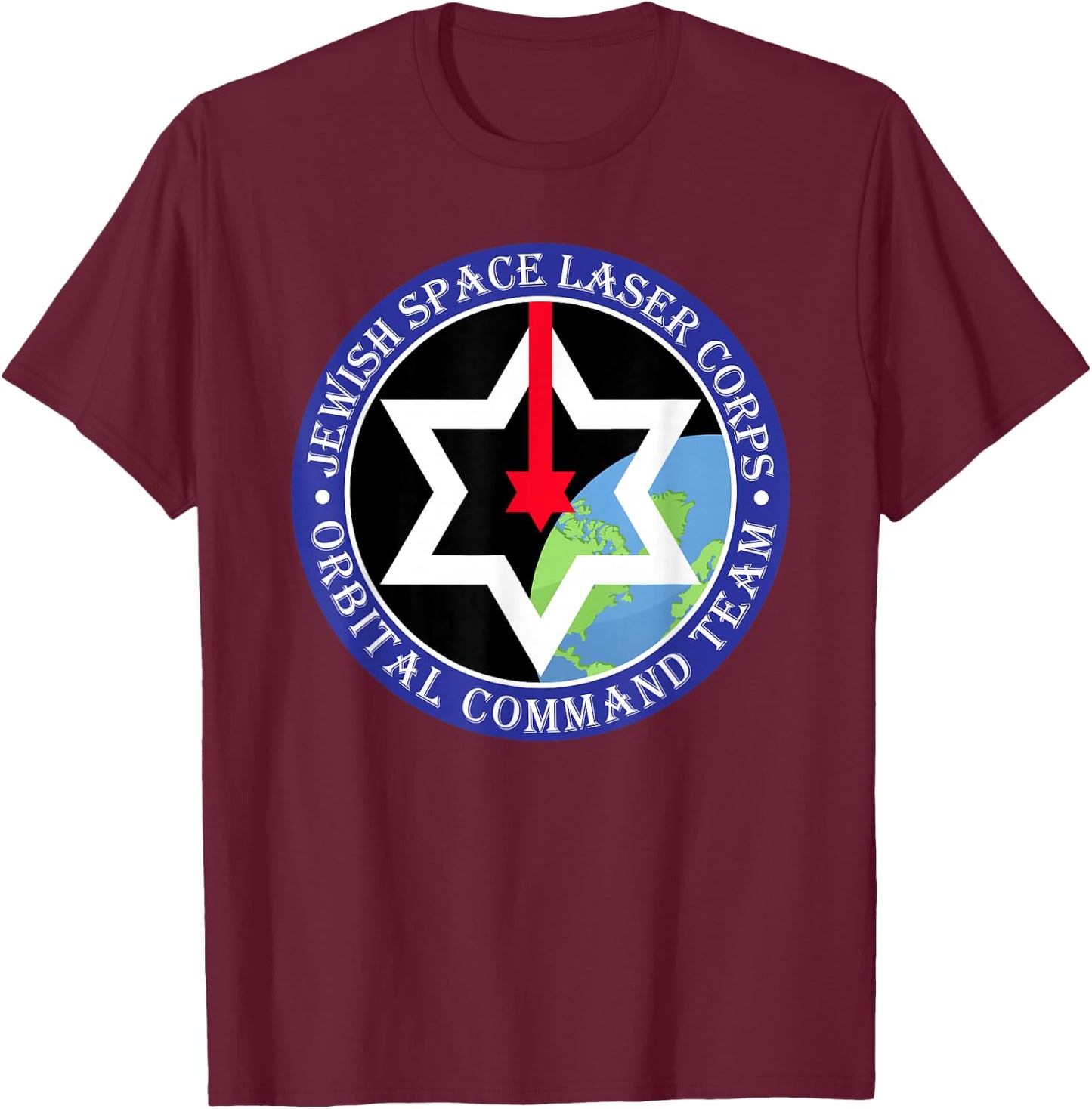 Men Women Secret Jewish Space Laser Corps Mazel Tov Funny T-Shirt - T-Shirt | Maroon
