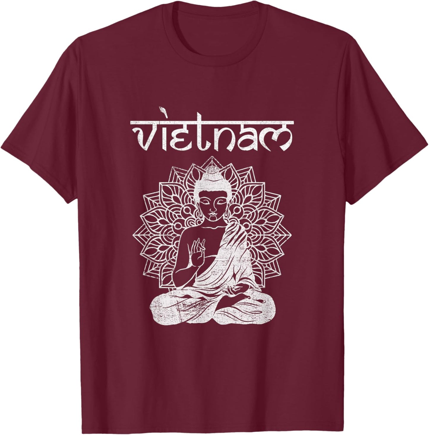 Vintage Vietnam Shirt Buddha Spiritual Saigon Hanoi T-Shirt - T-Shirt | Maroon