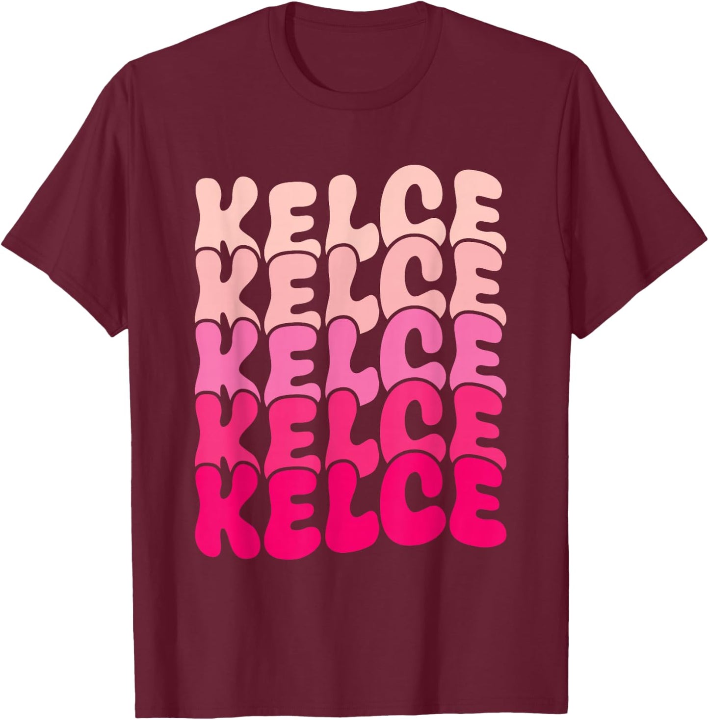 Kelce Vintage Personalized Name I Love Kelce T-Shirt - T-Shirt | Maroon
