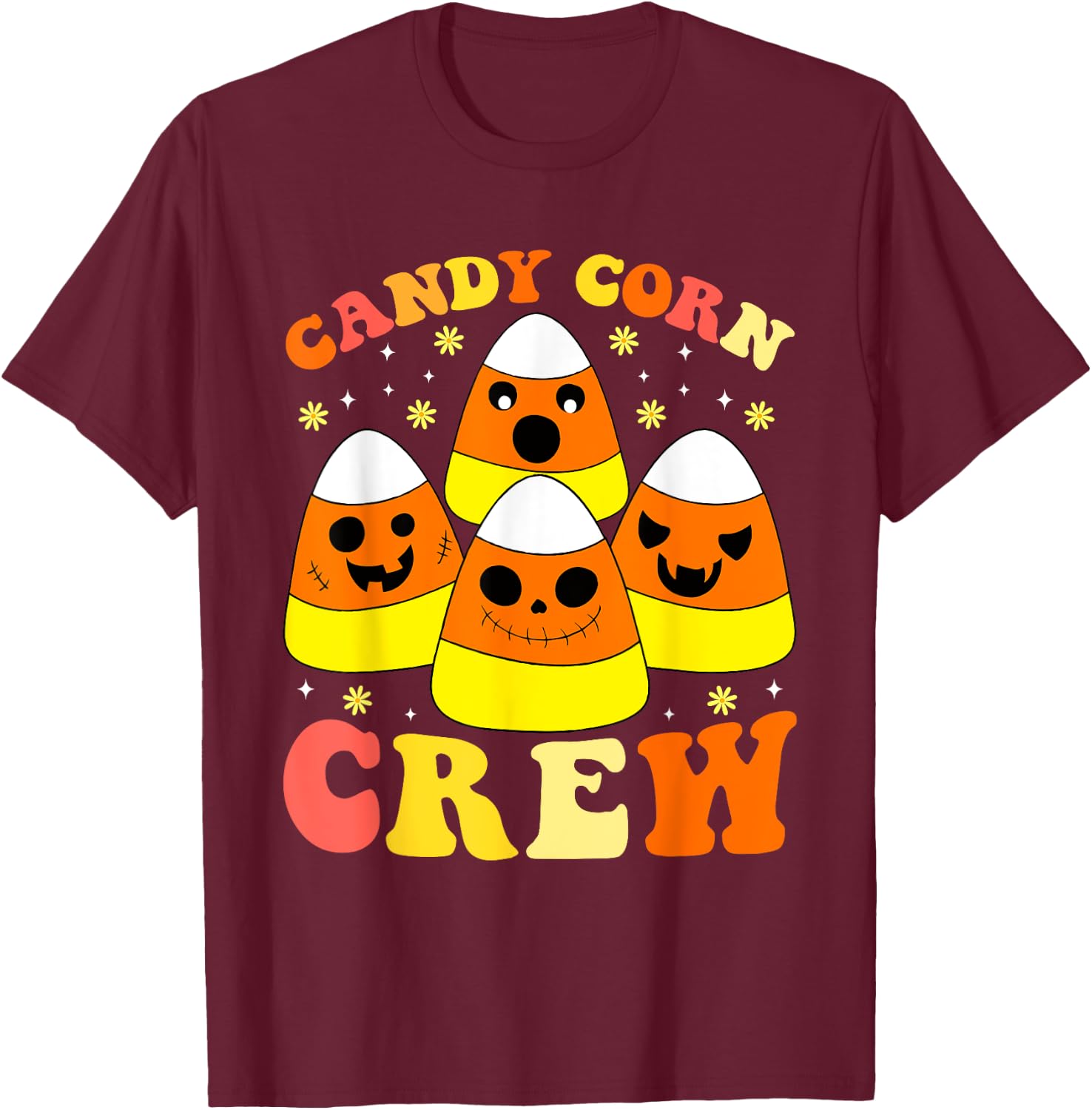 Halloween Candy Corn Squad Team Candy Corn Crew Halloween T-Shirt - T-Shirt | Maroon