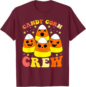 Halloween Candy Corn Squad Team Candy Corn Crew Halloween T-Shirt - T-Shirt | Maroon