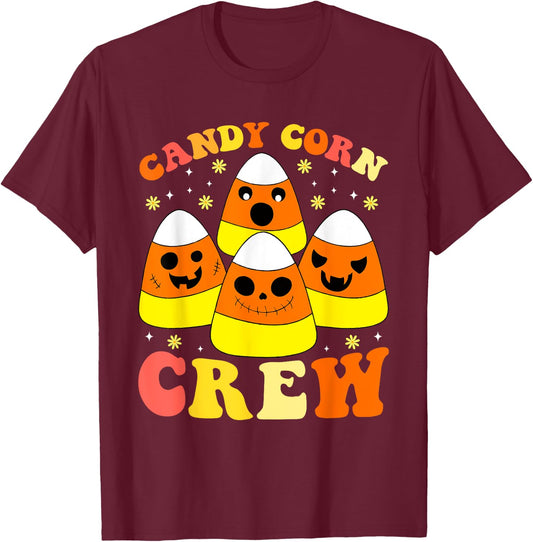 Halloween Candy Corn Squad Team Candy Corn Crew Halloween T-Shirt - T-Shirt | Maroon