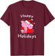 Kids Peppa Pig Christmas Happy Holidays Family Group Shot T-Shirt - T-Shirt | Maroon