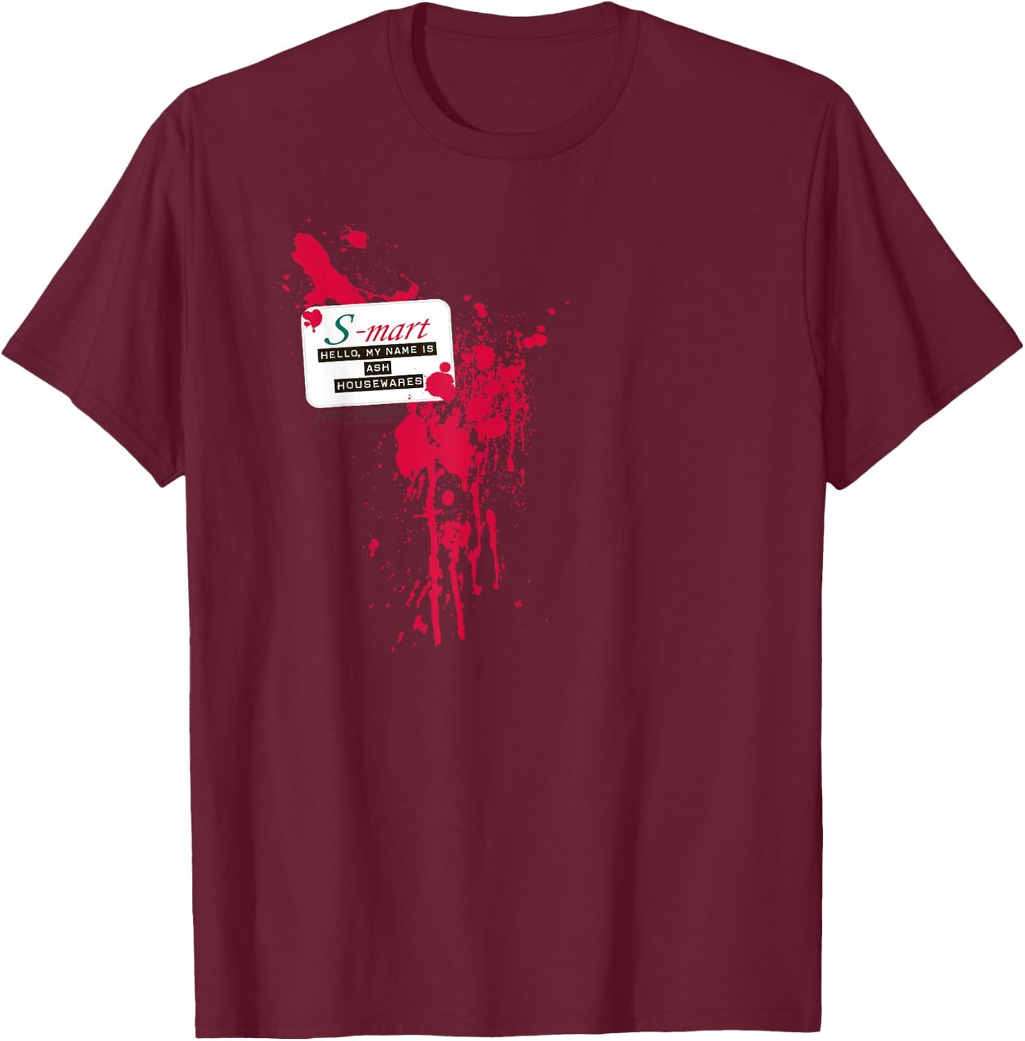 Army of Darkness S Mart Name Tag T-Shirt - T-Shirt | Maroon