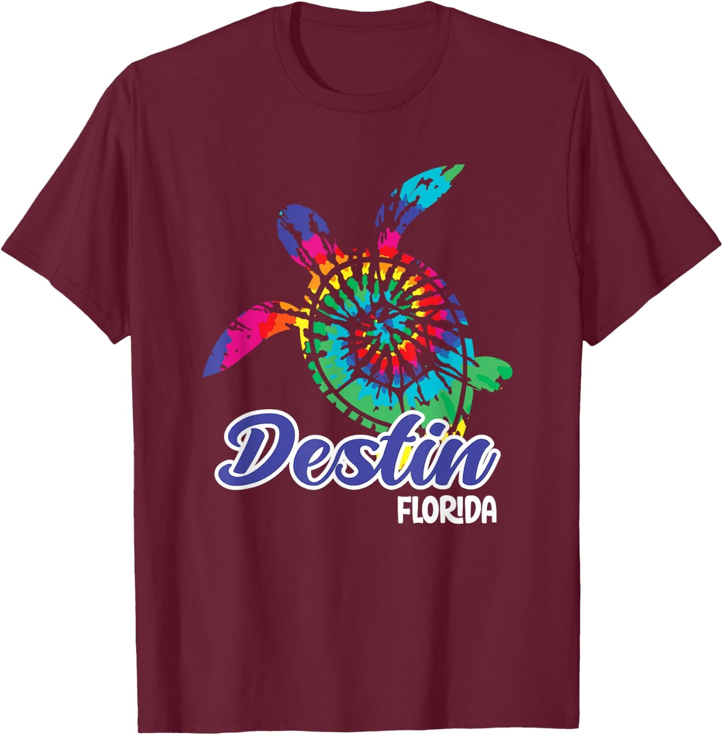 Destin Florida Souvenirs Destin Beach Tie Dye Sea Turtles T-Shirt - T-Shirt | Maroon