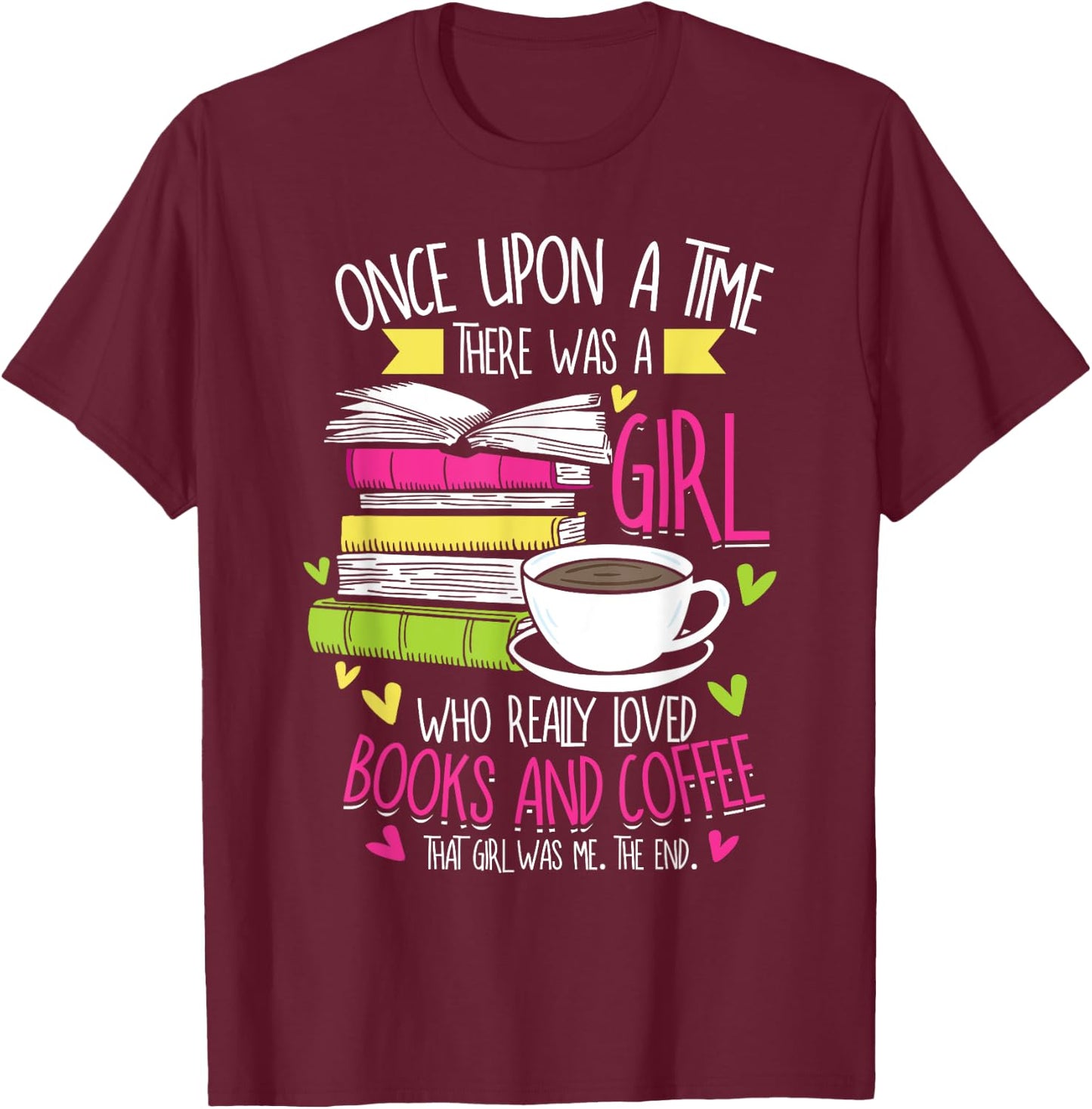 Book Lover & Coffee Reader Reading Quote Women & Girls T-Shirt - T-Shirt | Maroon