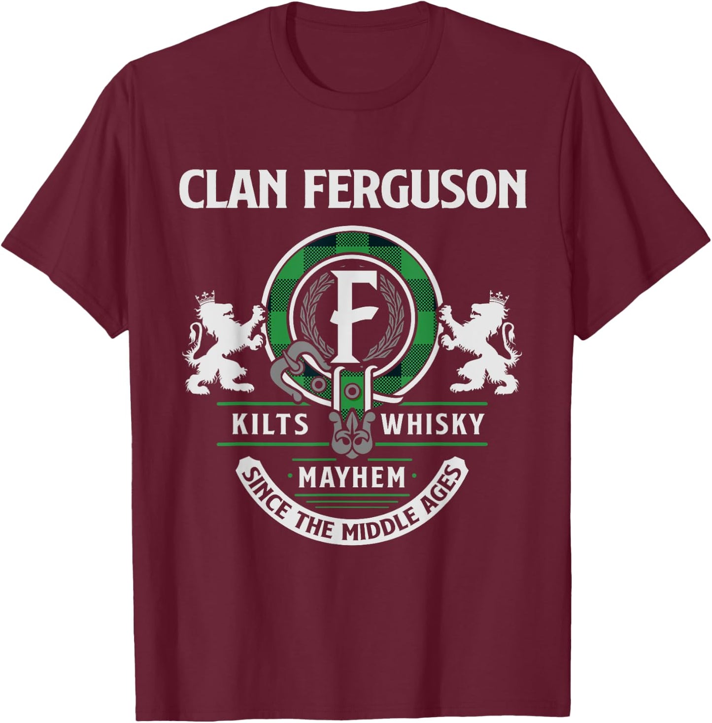 Clan Ferguson Scottish Surname Family Highland Games T-Shirt - T-Shirt | Maroon