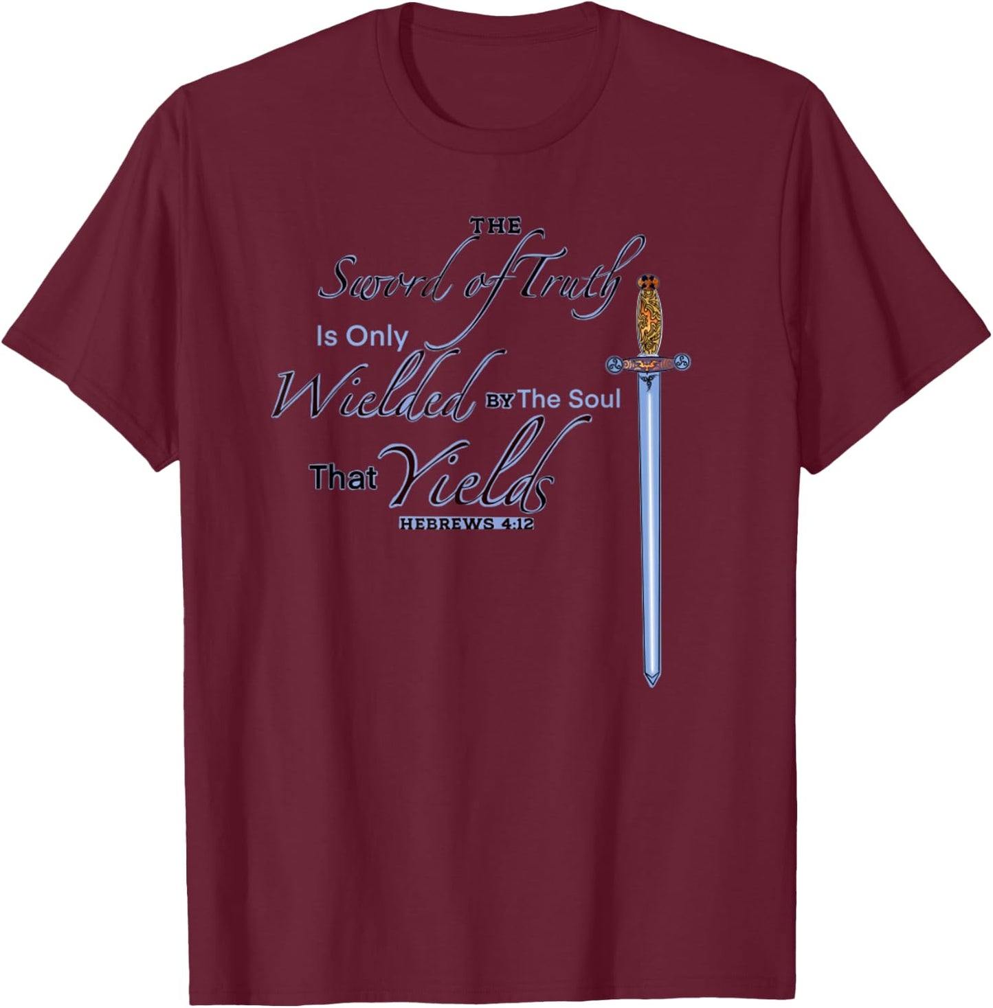 Vintage Sword Of Truth Faith Bible Quotes Jesus T-Shirt - T-Shirt | Maroon