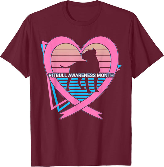 Pitbull Awareness Month Pitbull Awareness Month Pit Bull T-Shirt - T-Shirt | Maroon