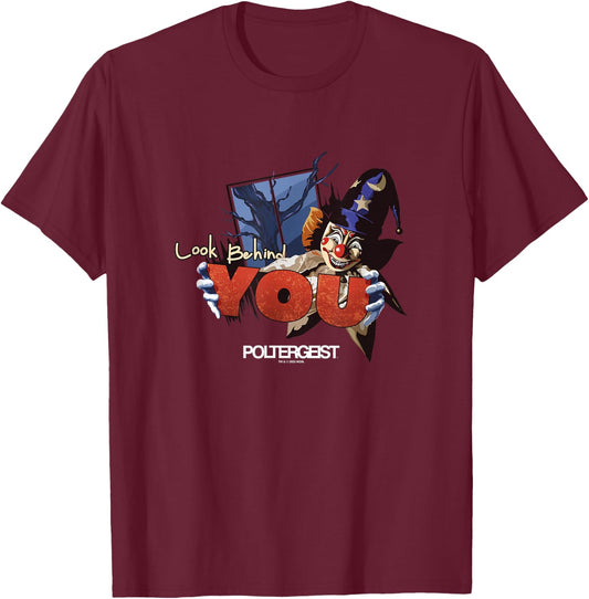 Poltergeist Clown Stare Look Behind You Halloween T-Shirt - T-Shirt | Maroon