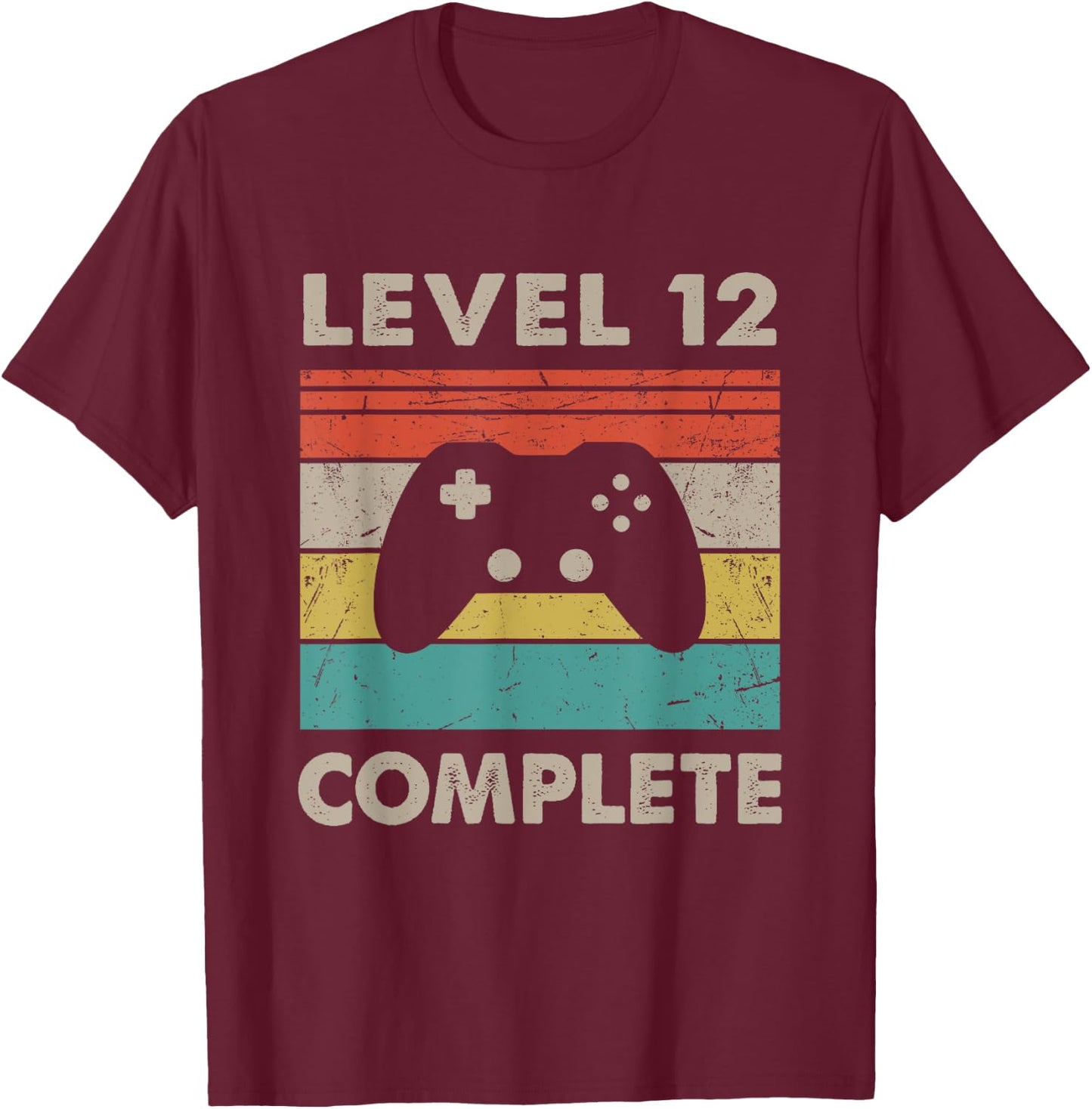 Level 12 Complete - 12th Wedding Anniversary & Her T-Shirt - T-Shirt | Maroon