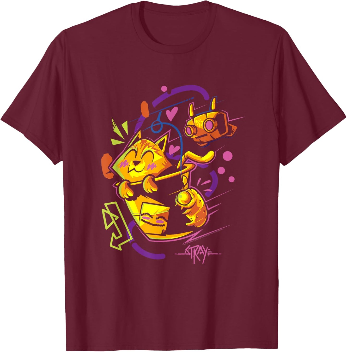 Stray Cat and B-12 Adventure T-Shirt - T-Shirt | Maroon