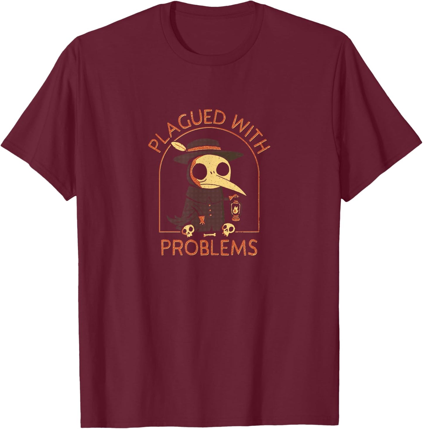 Plagued With Problems - Official DinoMike Design T-Shirt - T-Shirt | Maroon