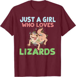 Just a Girl who loves Lizards Reptile Keeper T-Shirt - T-Shirt | Maroon