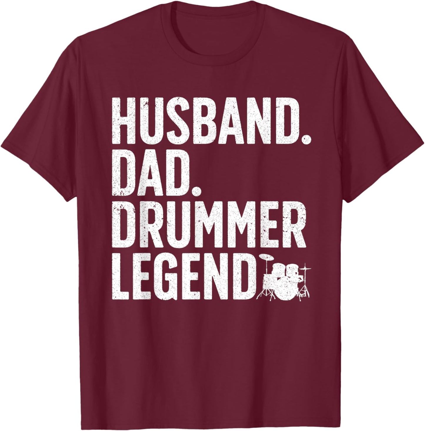 Best Drummer Dad Husband Drumming Sticks Set Novelty T-Shirt - T-Shirt | Maroon