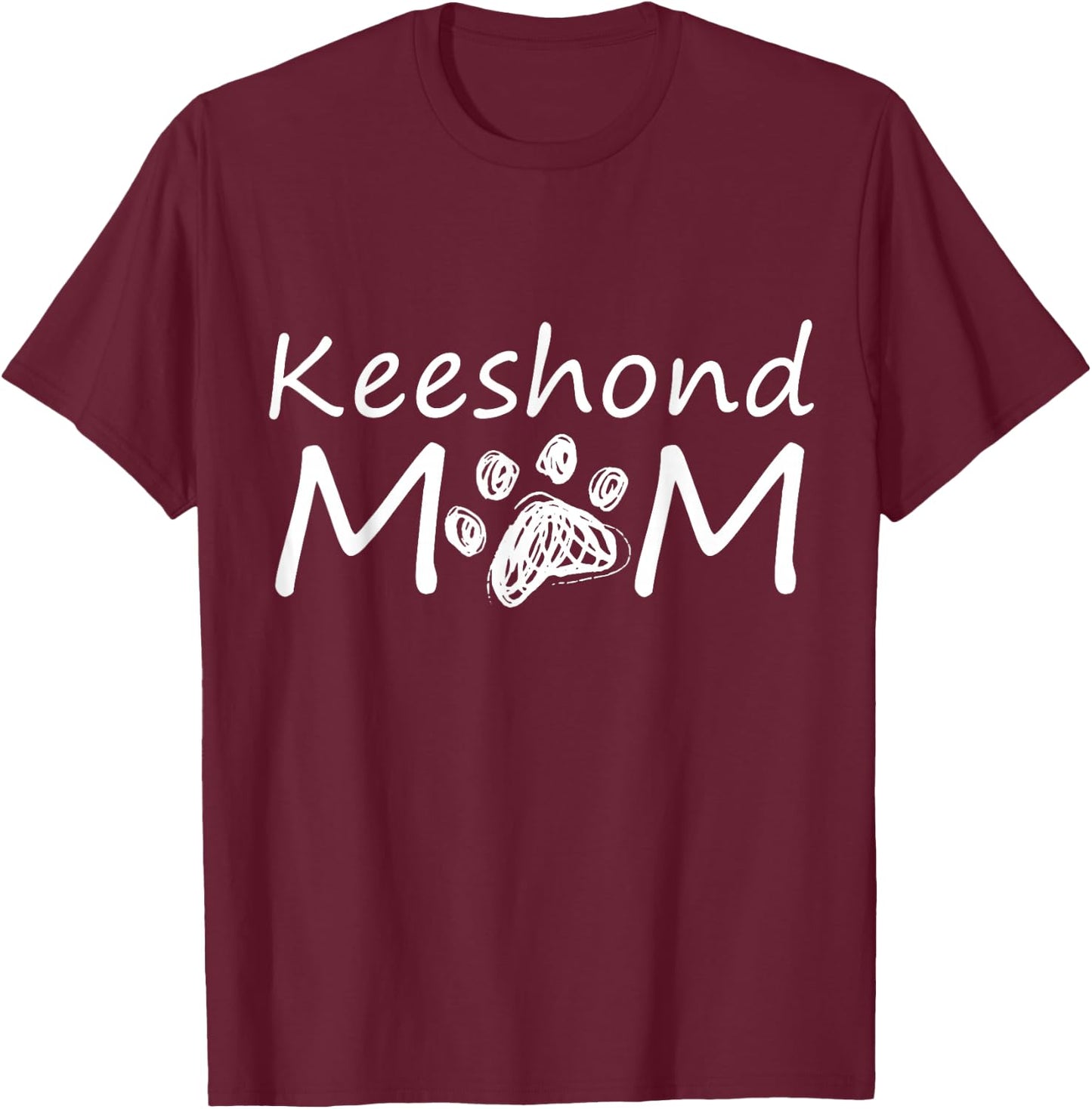 Keeshond Mom Puppy Owner Dog Breed Mommy Mother Mama T-Shirt - T-Shirt | Maroon
