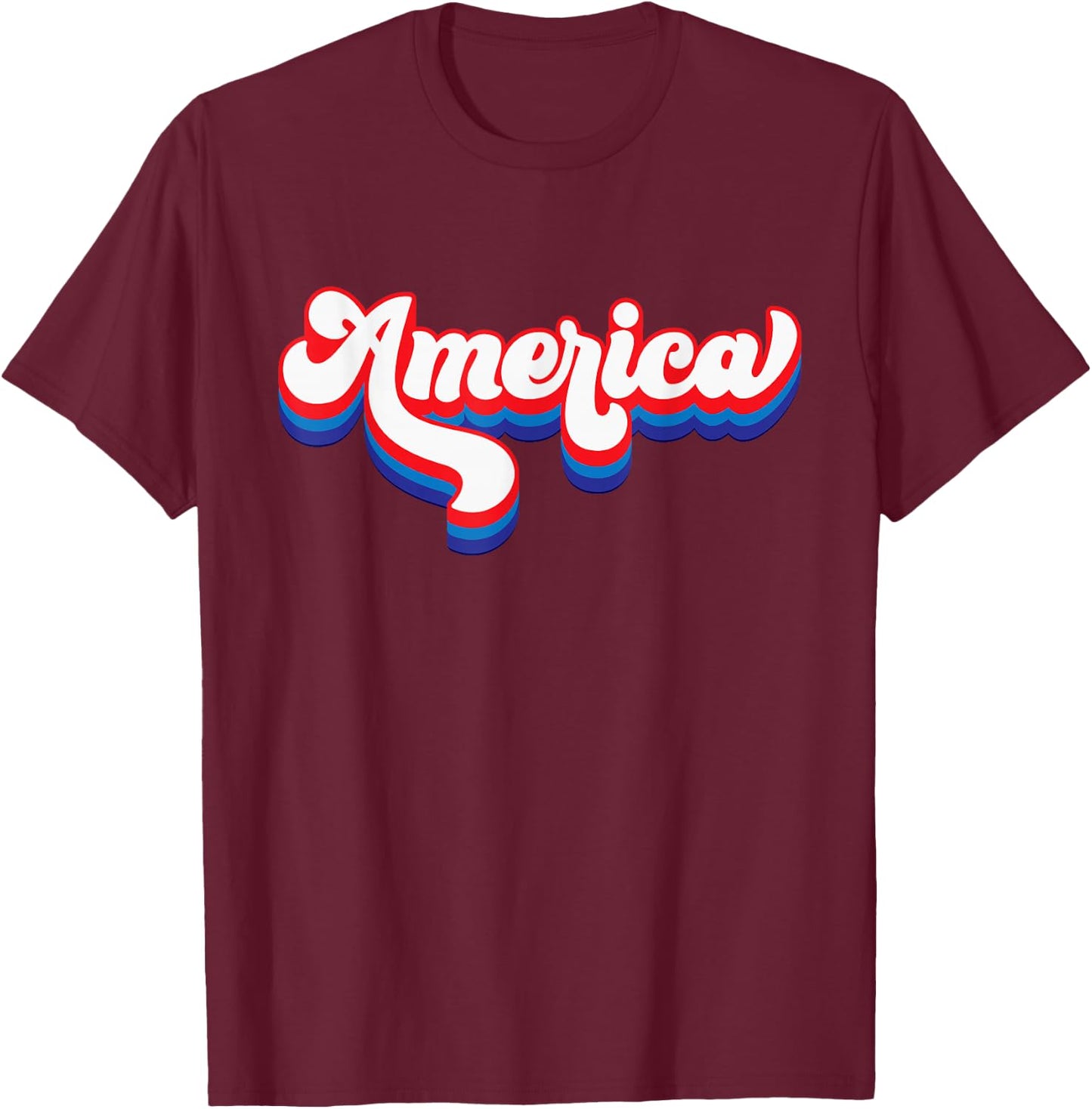 Retro USA 4th of July America Patriotic Independence T-Shirt - T-Shirt | Maroon