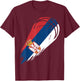 Basketball with flag of Patriotic Serbia T-Shirt - T-Shirt | Maroon
