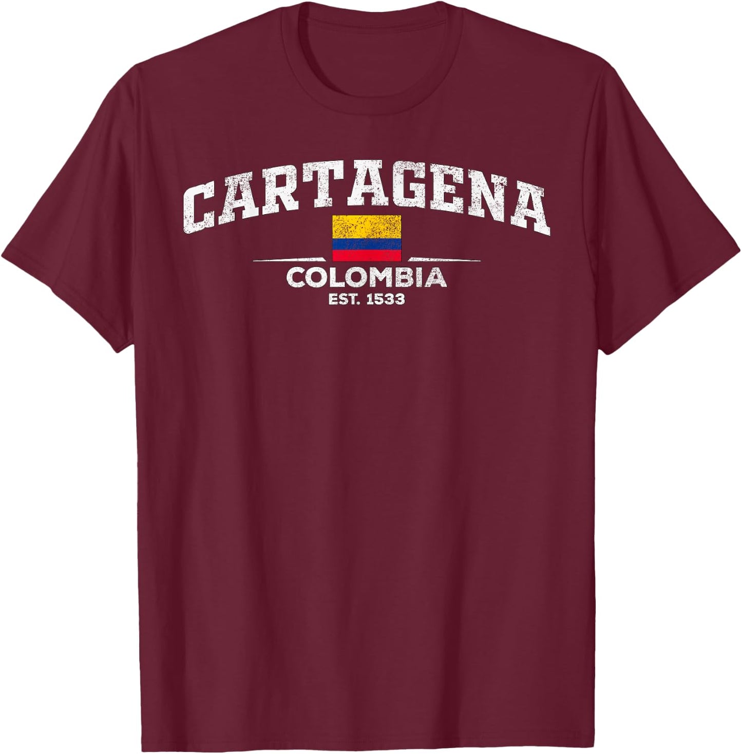 Cartagena Colombia Designs -Adults & Kids Black Short Sleeve - Small - Carlos Sainz Letter Print T-Shirt - T-Shirt | Maroon