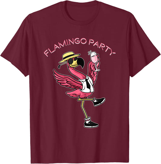 Flamingo Party T-Shirt - T-Shirt | Maroon