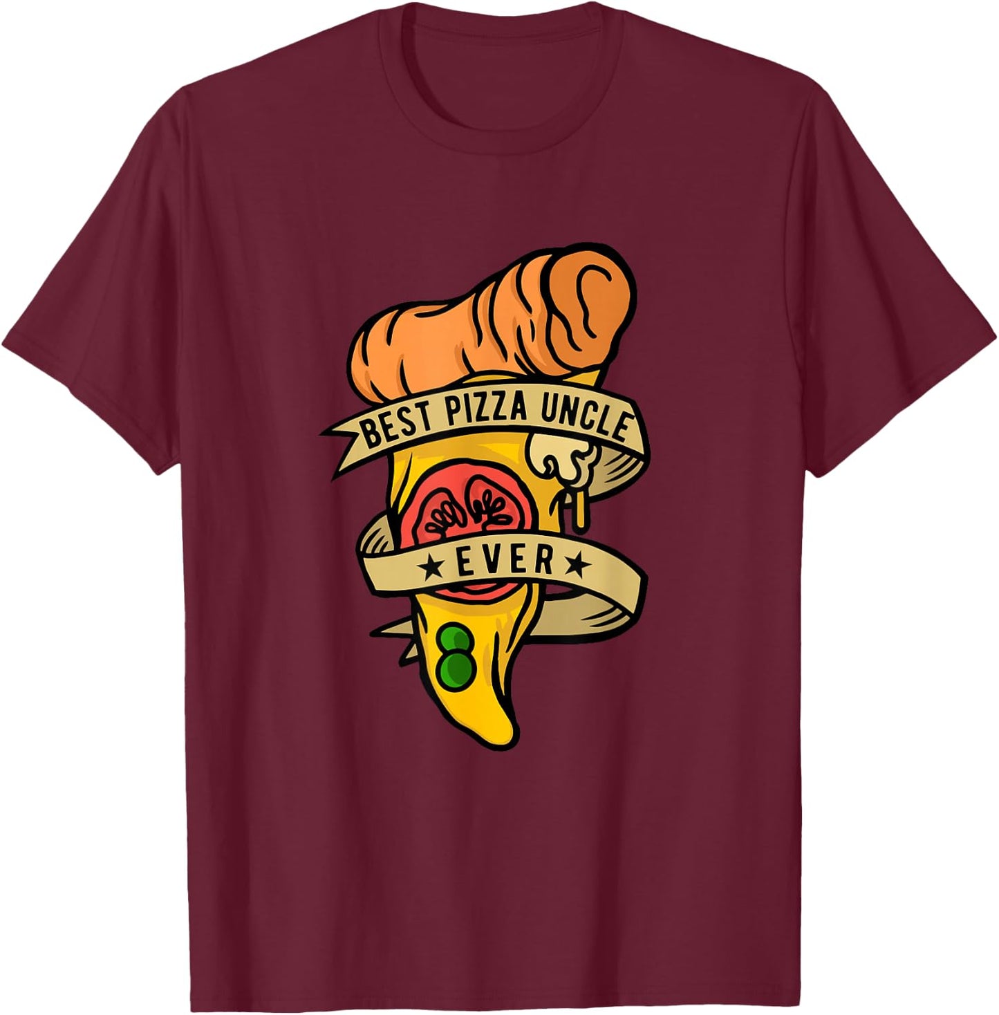 Best Pizza Uncle Ever Hobby Pizza Maker T-Shirt - T-Shirt | Maroon