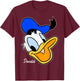 Disney Donald Duck Smiling Face Portrait T-Shirt - T-Shirt | Maroon