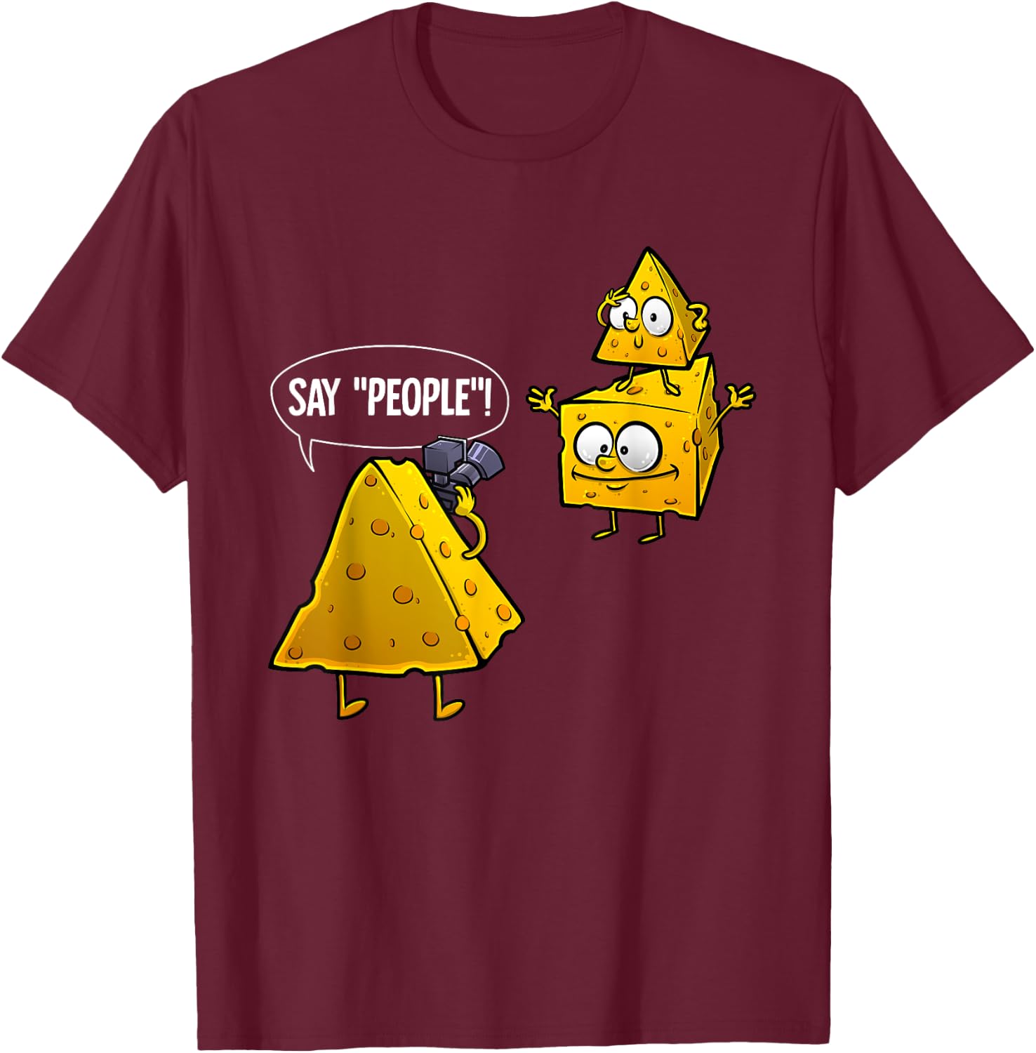 Cool Photography Gift Men Women Cheese Photographer Lovers Small T-Shirt - T-Shirt | Maroon