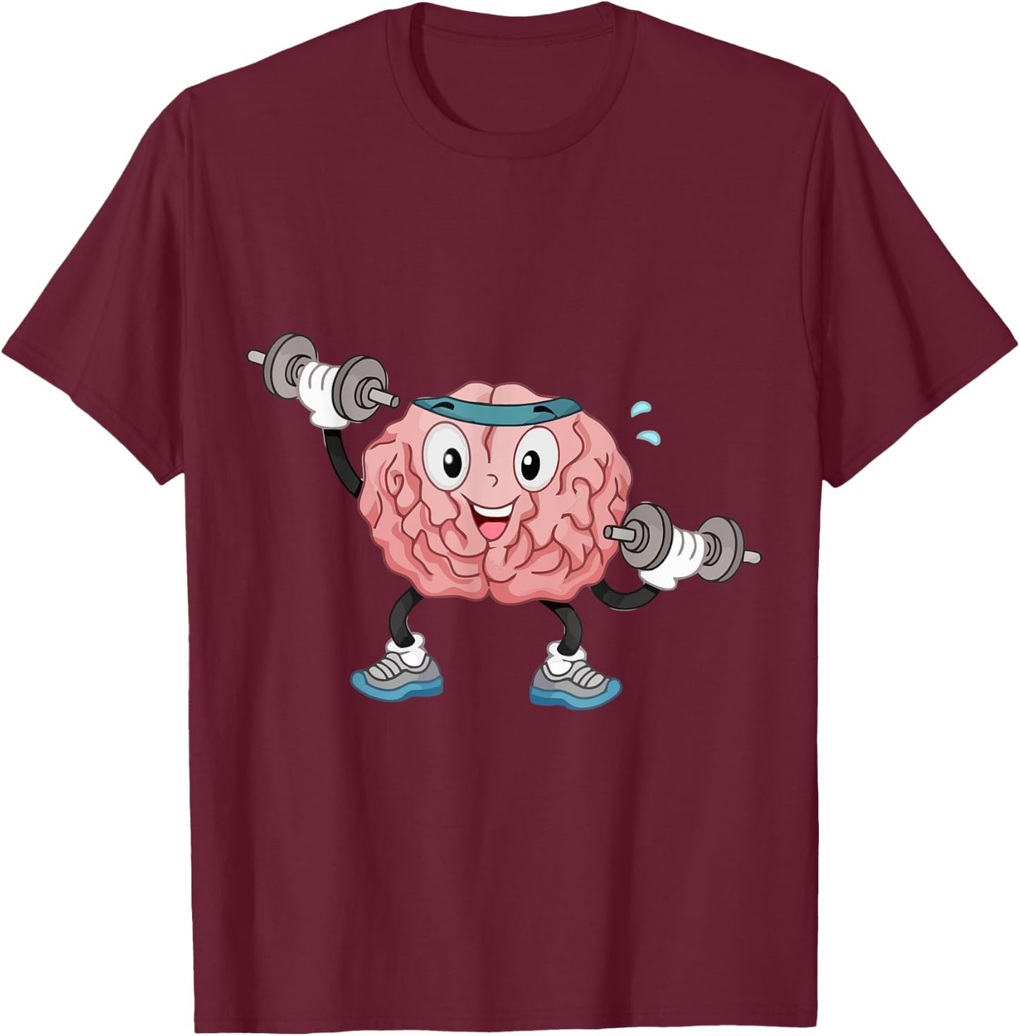 Exercise Your Brain - Work Out Your Brain Teacher Men Women Girls Kids T-Shirt - T-Shirt | Maroon