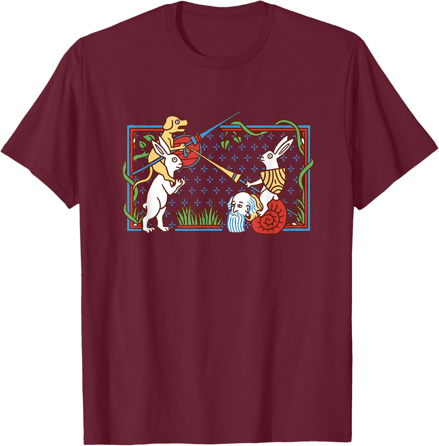 Rabbit Knight of Coconut Medieval Ages T-Shirt - T-Shirt | Maroon