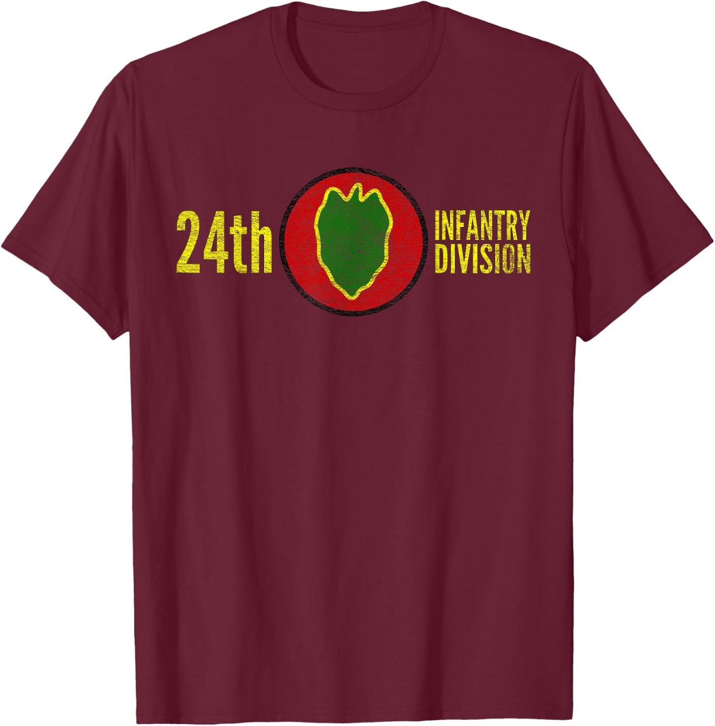 24th Infantry Division Twenty Fourth Army T-Shirt - T-Shirt | Maroon