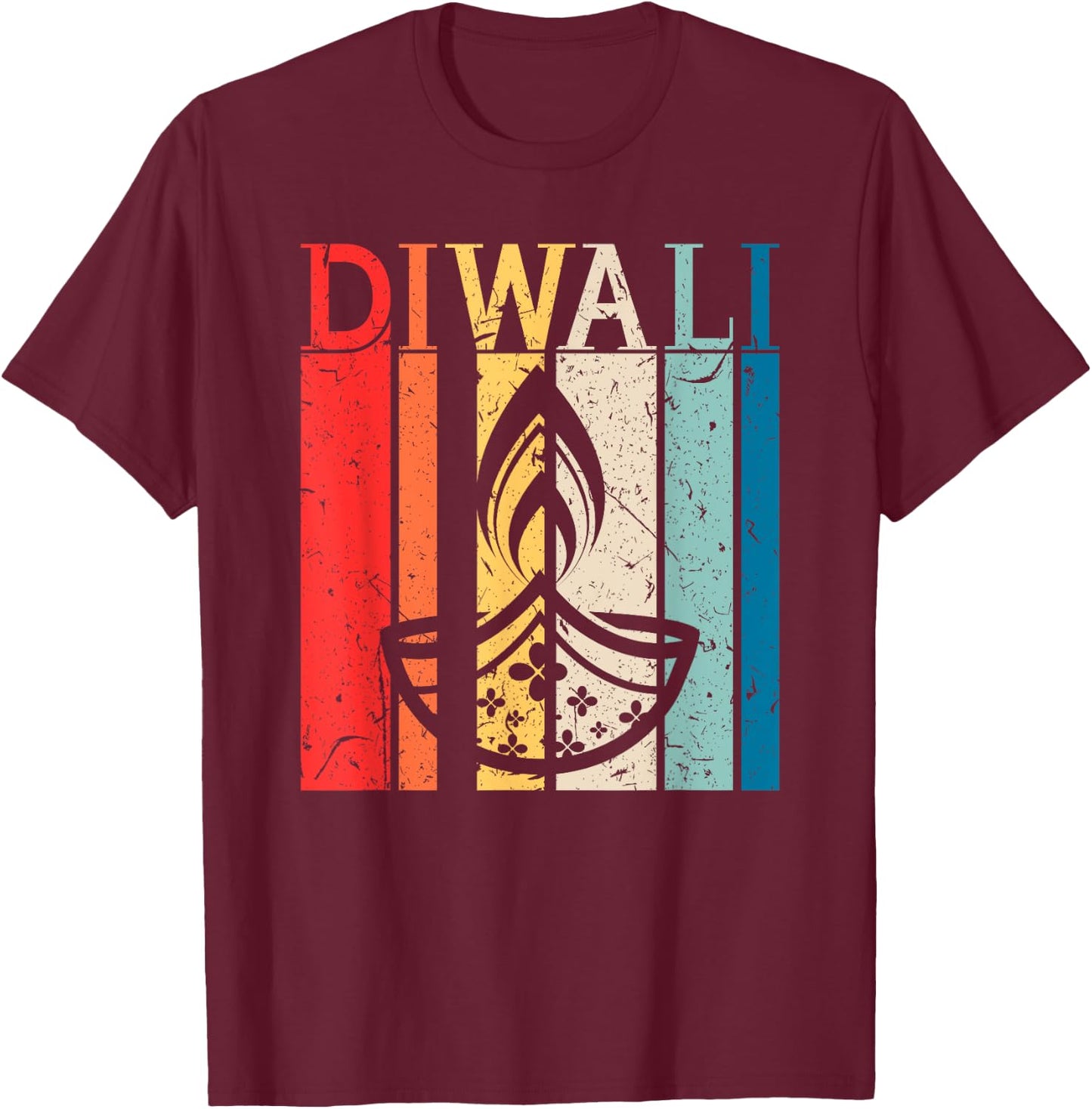 Deepavali Retro Diwali Festival of Light T-Shirt - T-Shirt | Maroon