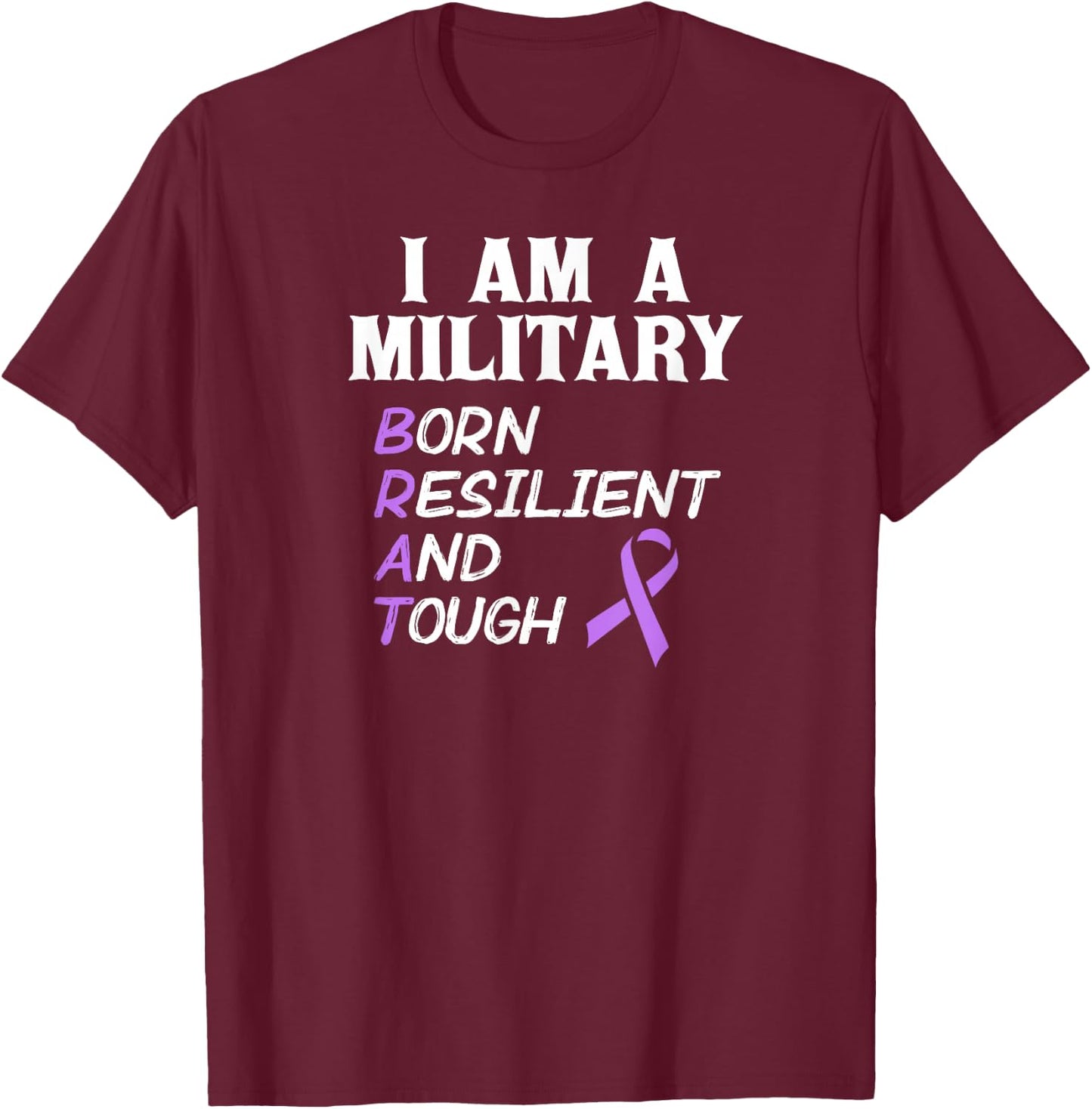 Military Child Month Purple Brat Fun T-Shirt - T-Shirt | Maroon