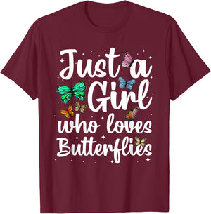 Cute Butterfly Art Girls Monarch Butterfly Lovers T-Shirt - T-Shirt | Maroon