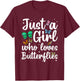 Cute Butterfly Art Girls Monarch Butterfly Lovers T-Shirt - T-Shirt | Maroon